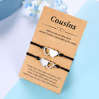 UNGENT THEM Cousin Gifts for Women Christmas Birthday Gifts Matching Heart Cousins Bracelets for 2
