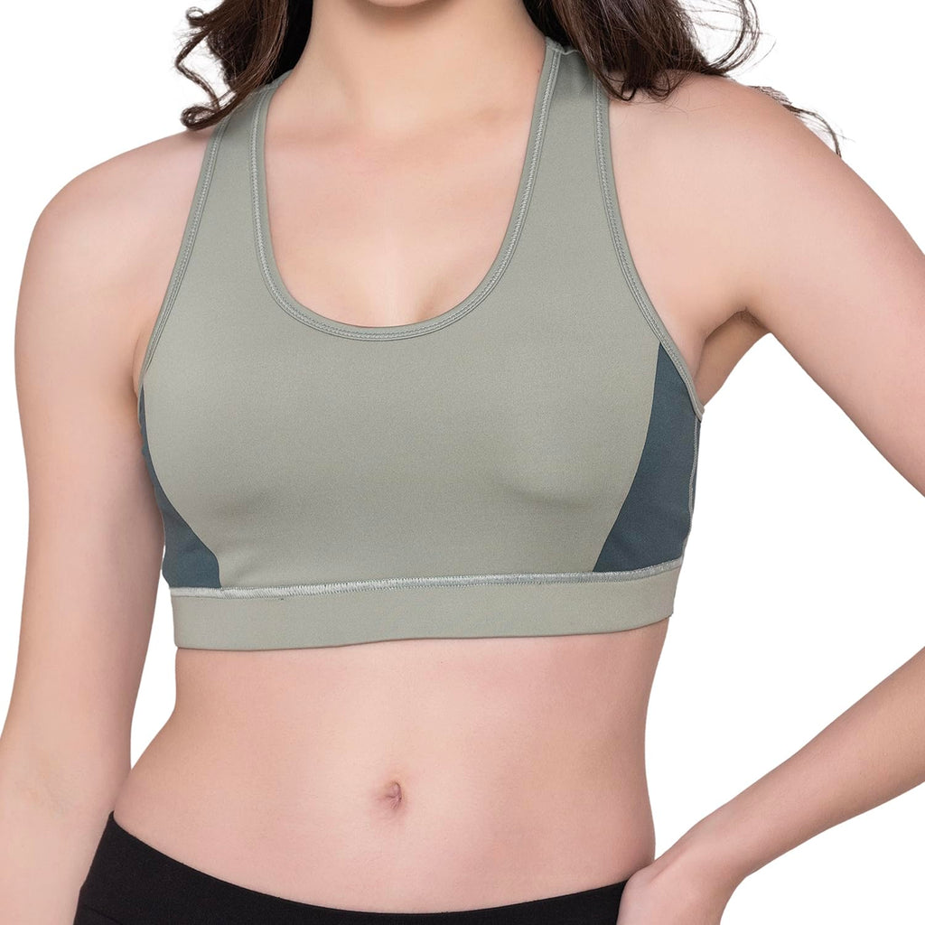 Bonjour Womens Wirefree Padded Super Combed Cotton Full Coverage Slip-On Active Bra with Wider Straps and Stay Fresh Treatment 