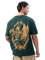 The Souled Store Official House of Dragon: Fire Made Flesh Men and Boys Short Sleeves Round Neck Green Graphic Printed Cotton Ov