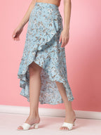 OOMPH! Long Skirts for Women Blue - msk063