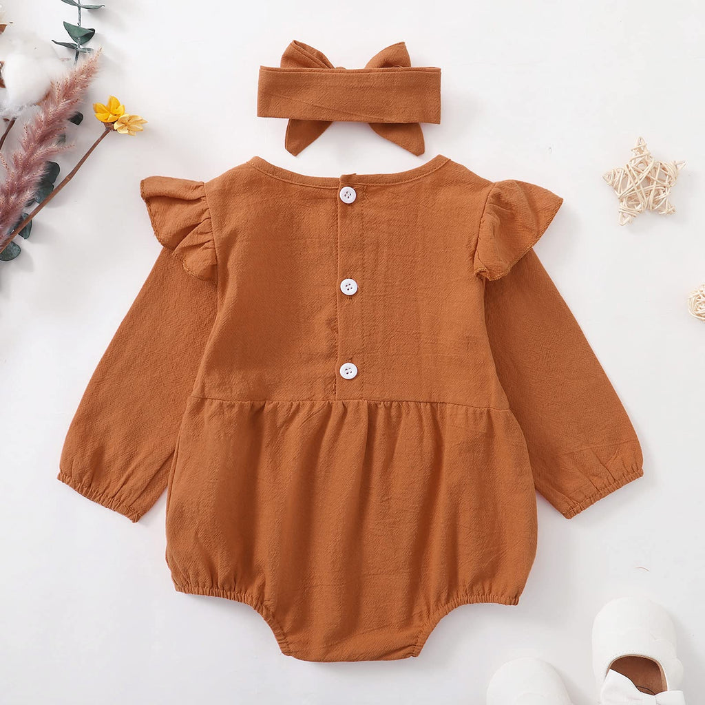 Shalofer Baby Girl Thanksgiving Outfit Pumpkin Thanksgiving Clothes 1st Birthday Bodysuit(Orange Pumpkin)