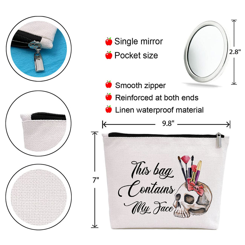 GevGuxLuo Friends Gift for Women, Halloween Funny Skull Gift, Birthday Gifts for Her Best Friend Bestie Sister, This Bag Contain