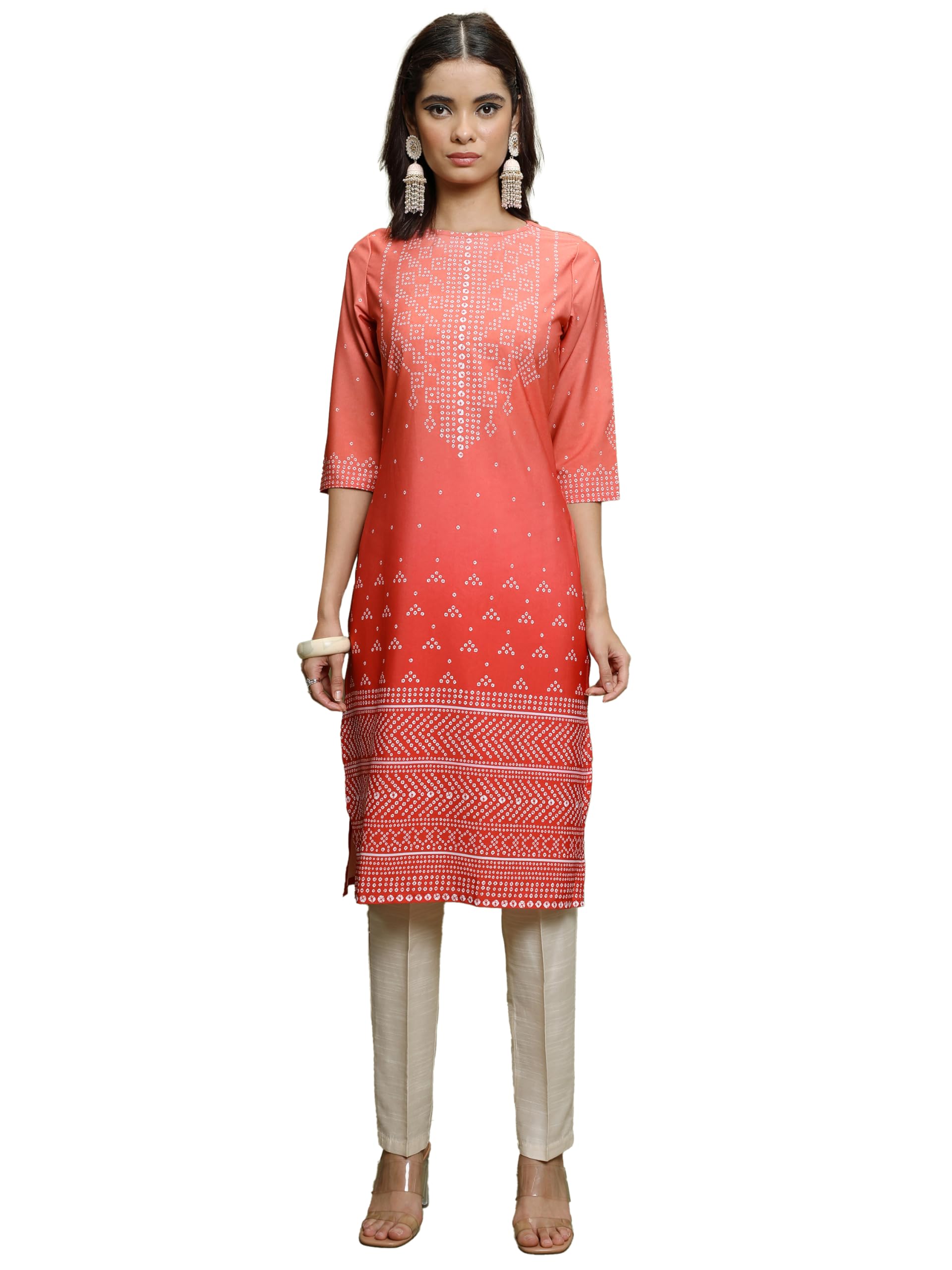 Ketch Womens Threeforth Sleeve Regular Fit Kurta Khku000463 Blue/Indigo L