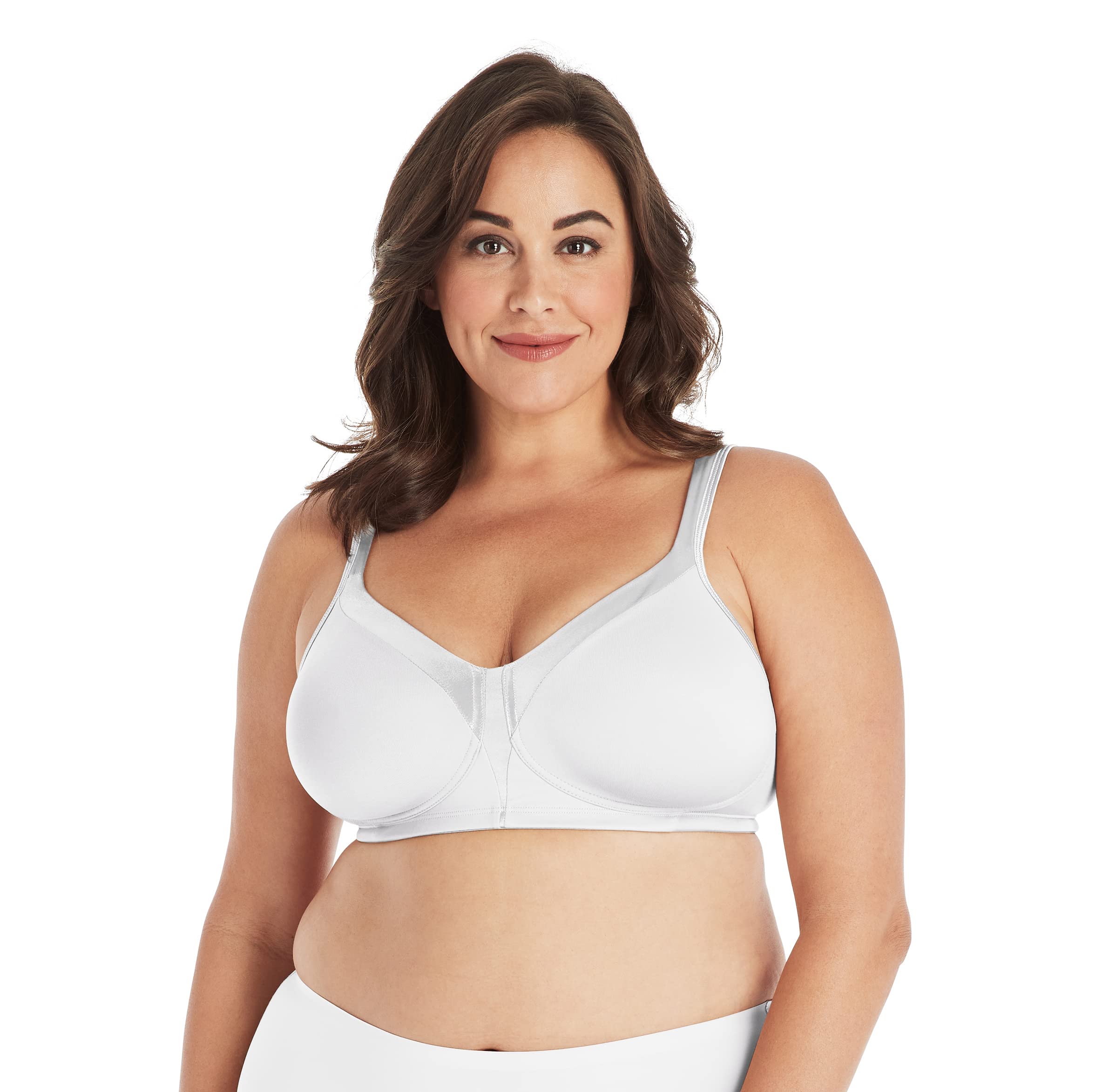 Playtex womens 18 Hour Silky Soft Smoothing Wireless Us4803 Available With 2-pack Option Full Coverage Bra, White, 48DDD US