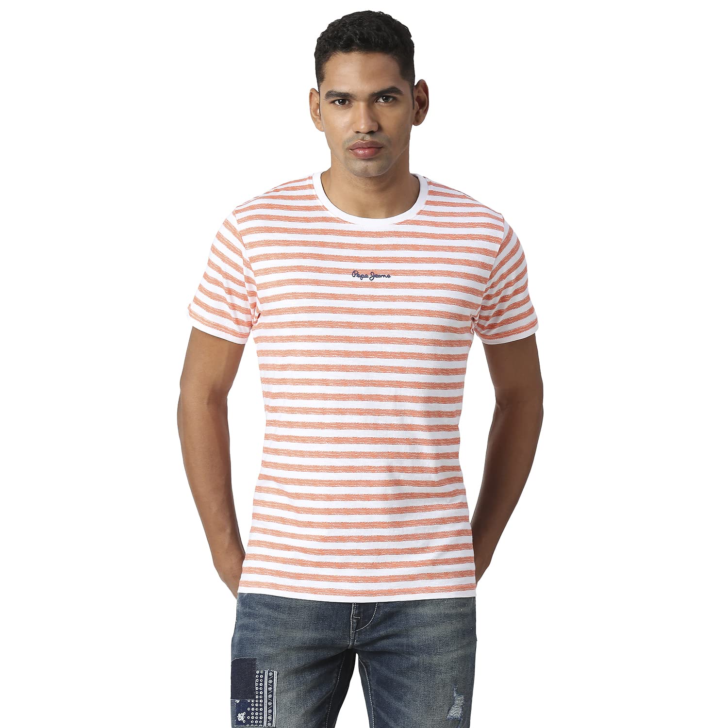 Pepe Jeans Zeo Sr Striper Tee, Peach, Xxl