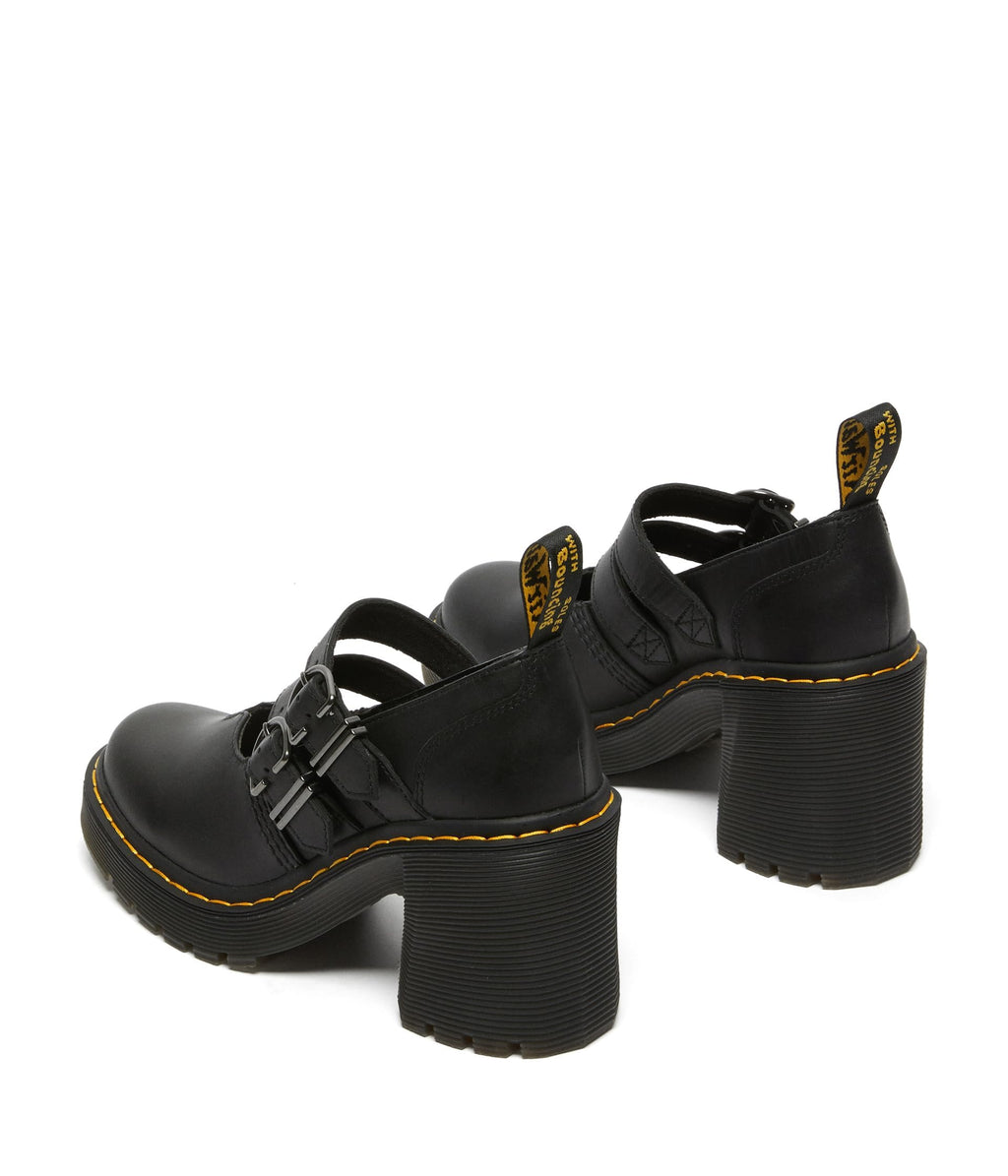 Dr. Martens Women's Eviee Platform, Black Sendal, 5