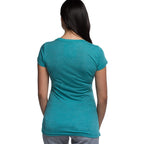 Bamboo Scoop Tee - Tropical Teal Heather by Cariloha for Women - 1 Pc T-Shirt (3XL)