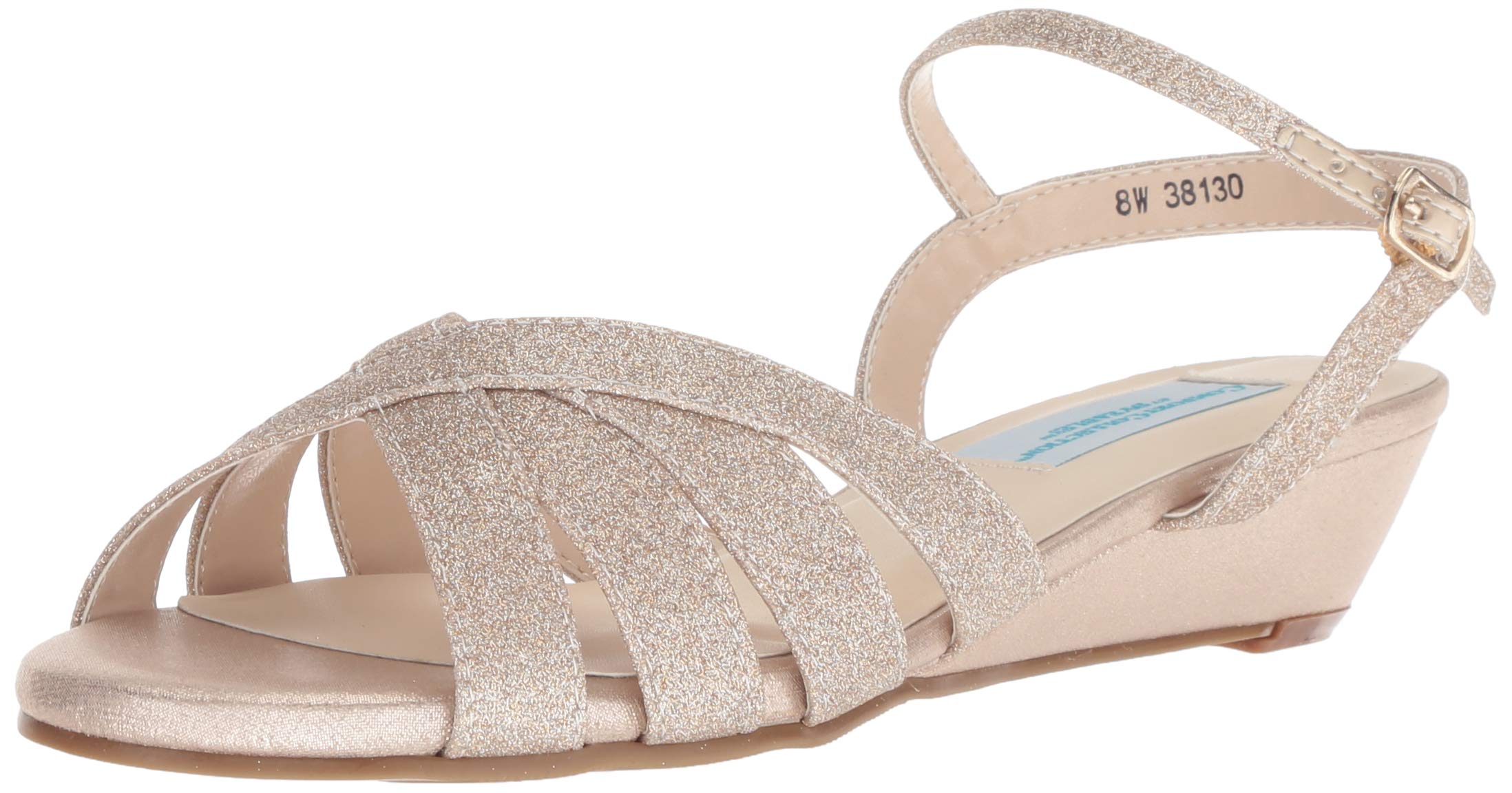 Dyeables Womens Emma Sandal, champagne, 7 W US-Like New Condition
