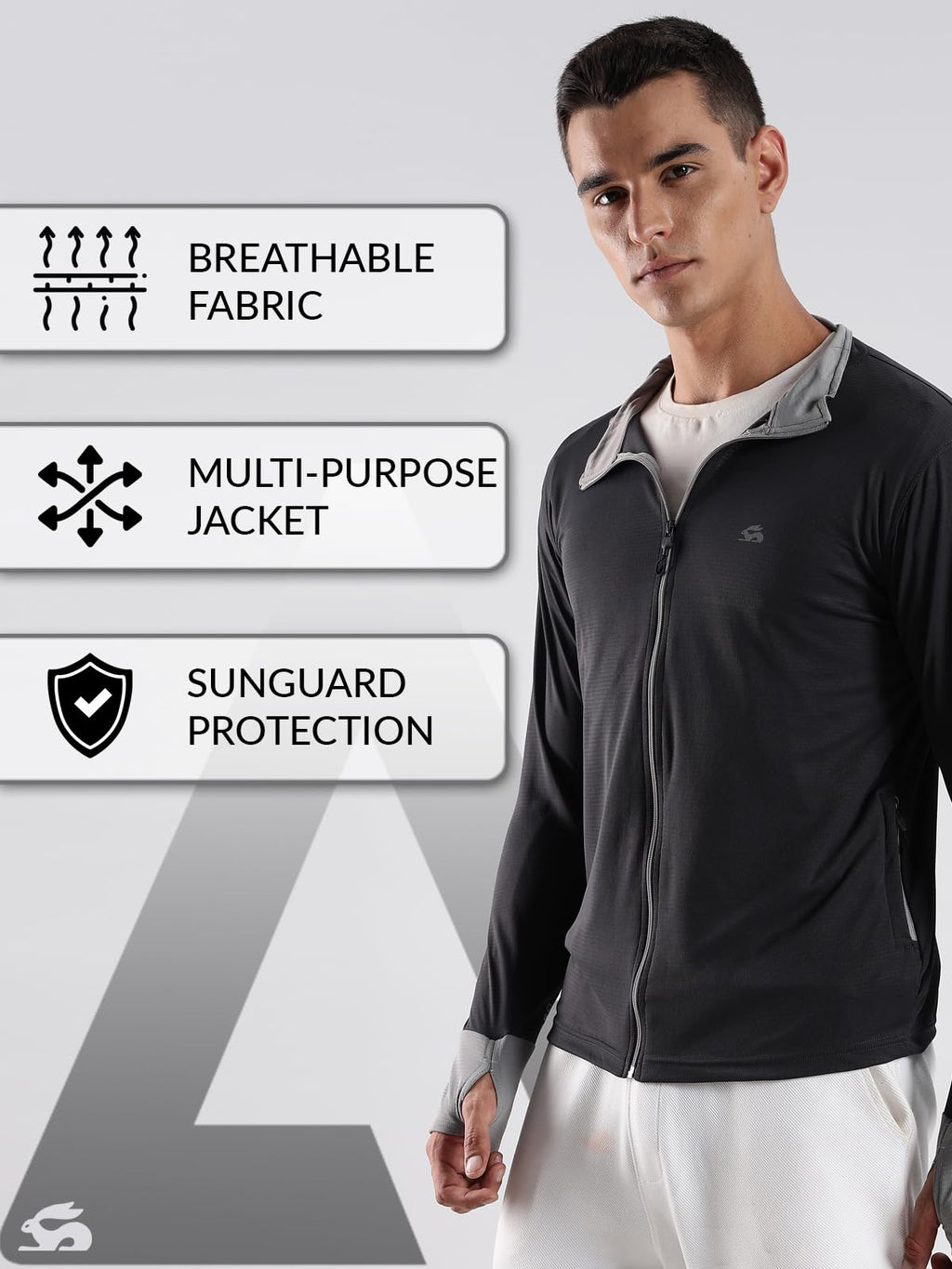 ADRO Sunscreen Jacket for Men UV Sun Advanced Protection Running Jackets For Men Biker Jackets with Zipper Sports jacket for men