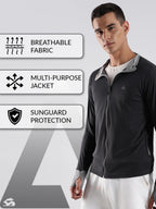 ADRO Sunscreen Jacket for Men UV Sun Advanced Protection Running Jackets For Men Biker Jackets with Zipper Sports jacket for men