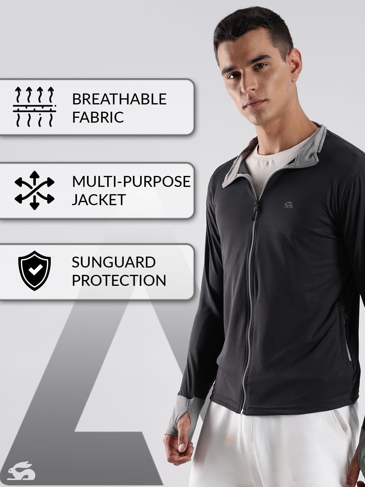 ADRO Sunscreen Jacket for Men UV Sun Advanced Protection Running Jackets For Men Biker Jackets with Zipper Sports jacket for men