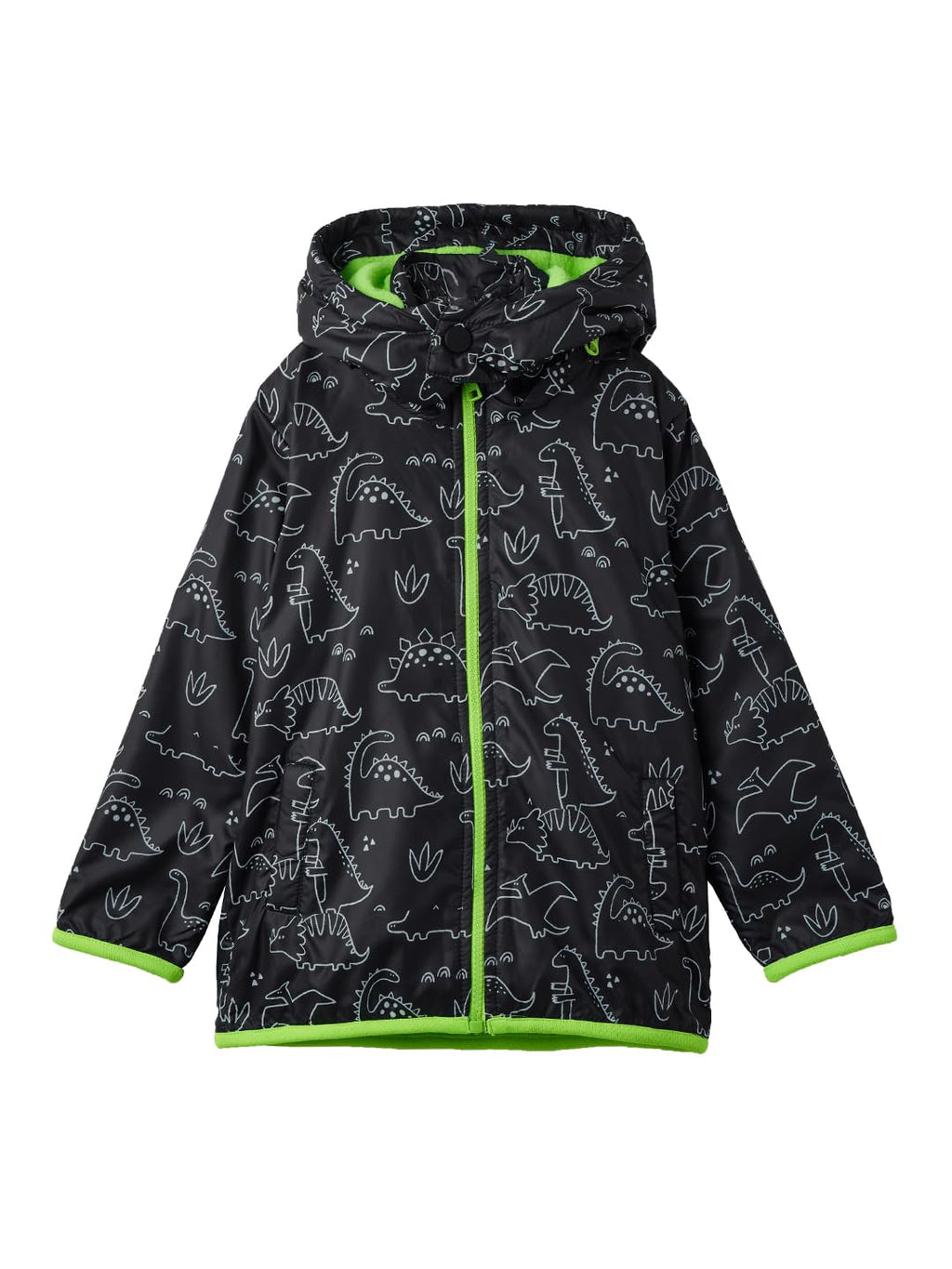 The Souled Store Dino Era Boys Long Sleeve Zipper Front All Over Print Puffer Hooded Jackets