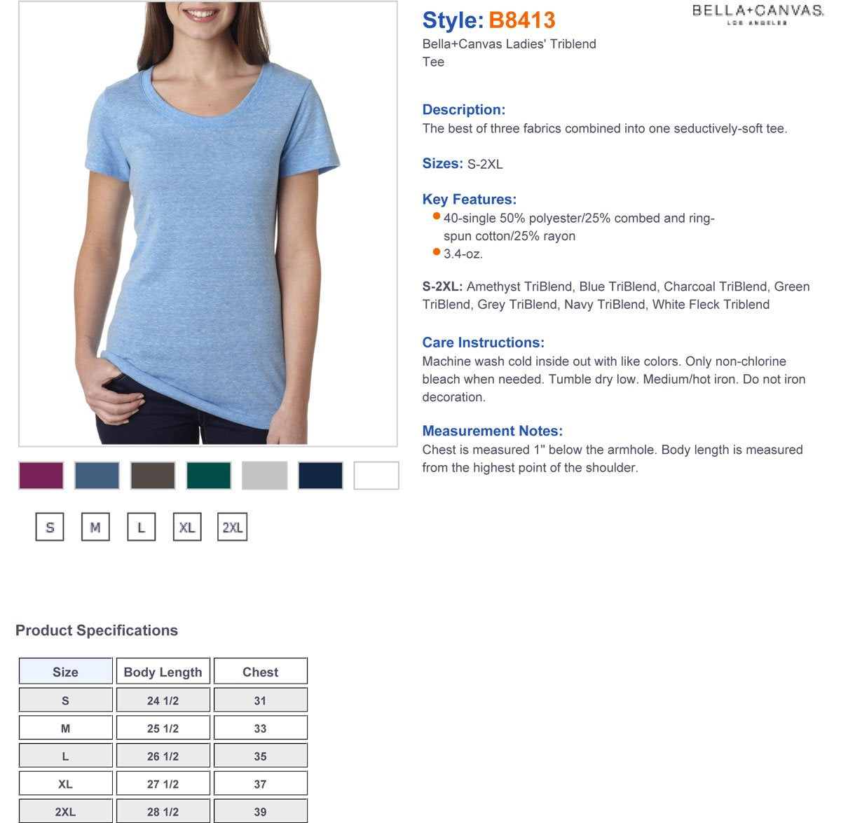 Ladies Triblend Short-Sleeve T-Shirt - cHAR BLK TRIBLND - S(D0102H7WVSX)