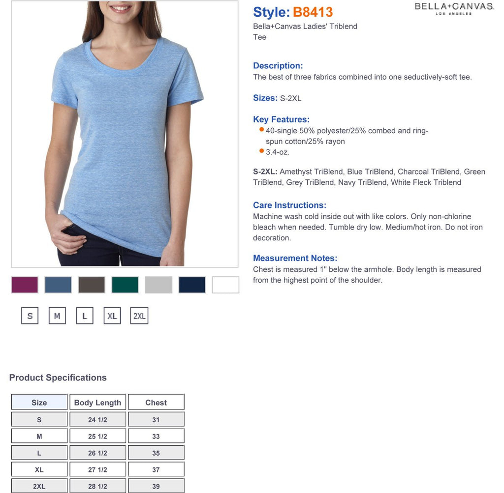 Ladies Triblend Short-Sleeve T-Shirt - cHAR BLK TRIBLND - S(D0102H7WVS2)