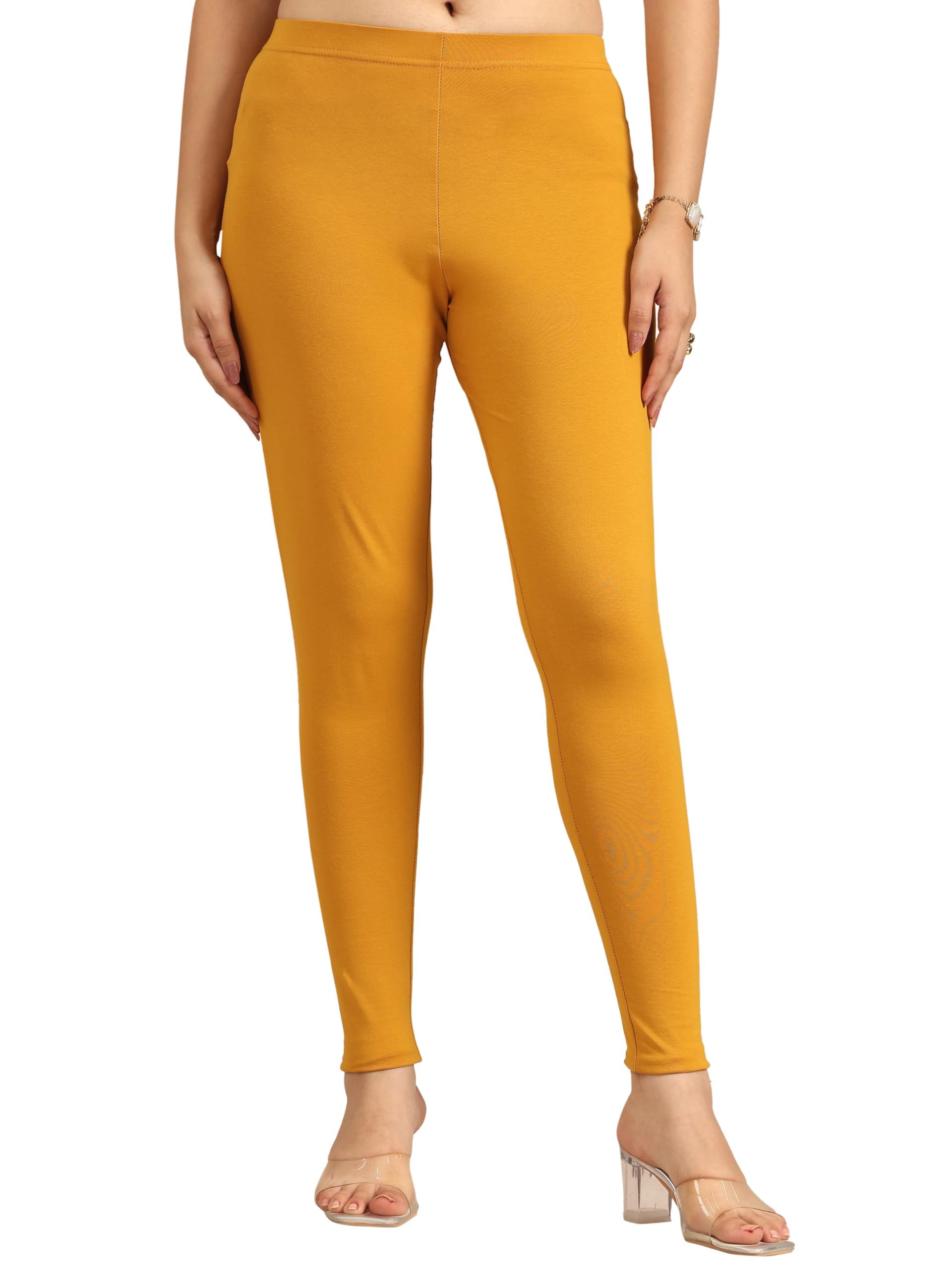 Gerua by Libas Solid Cotton Legging Mustard