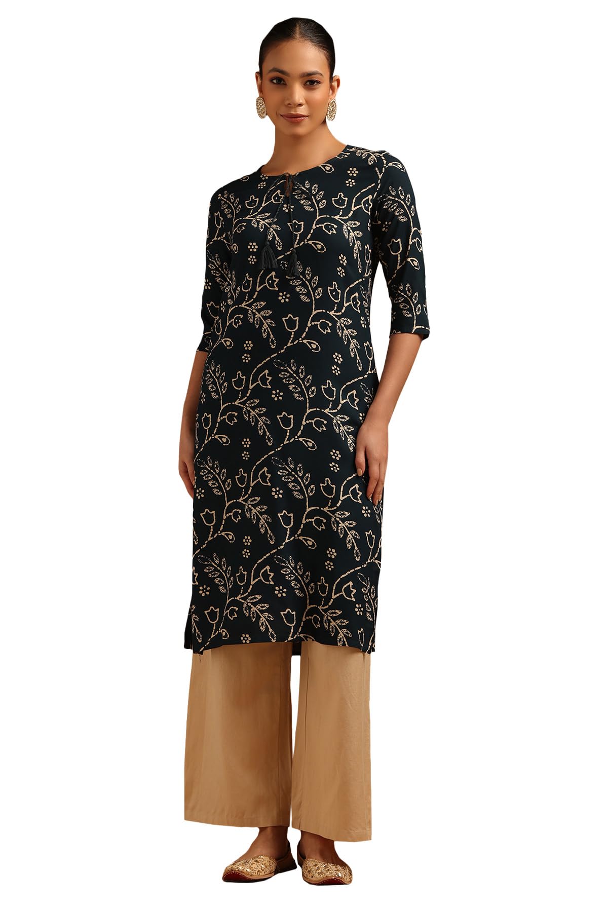 Soch Women Rayon Botanical Kurta with Sequins