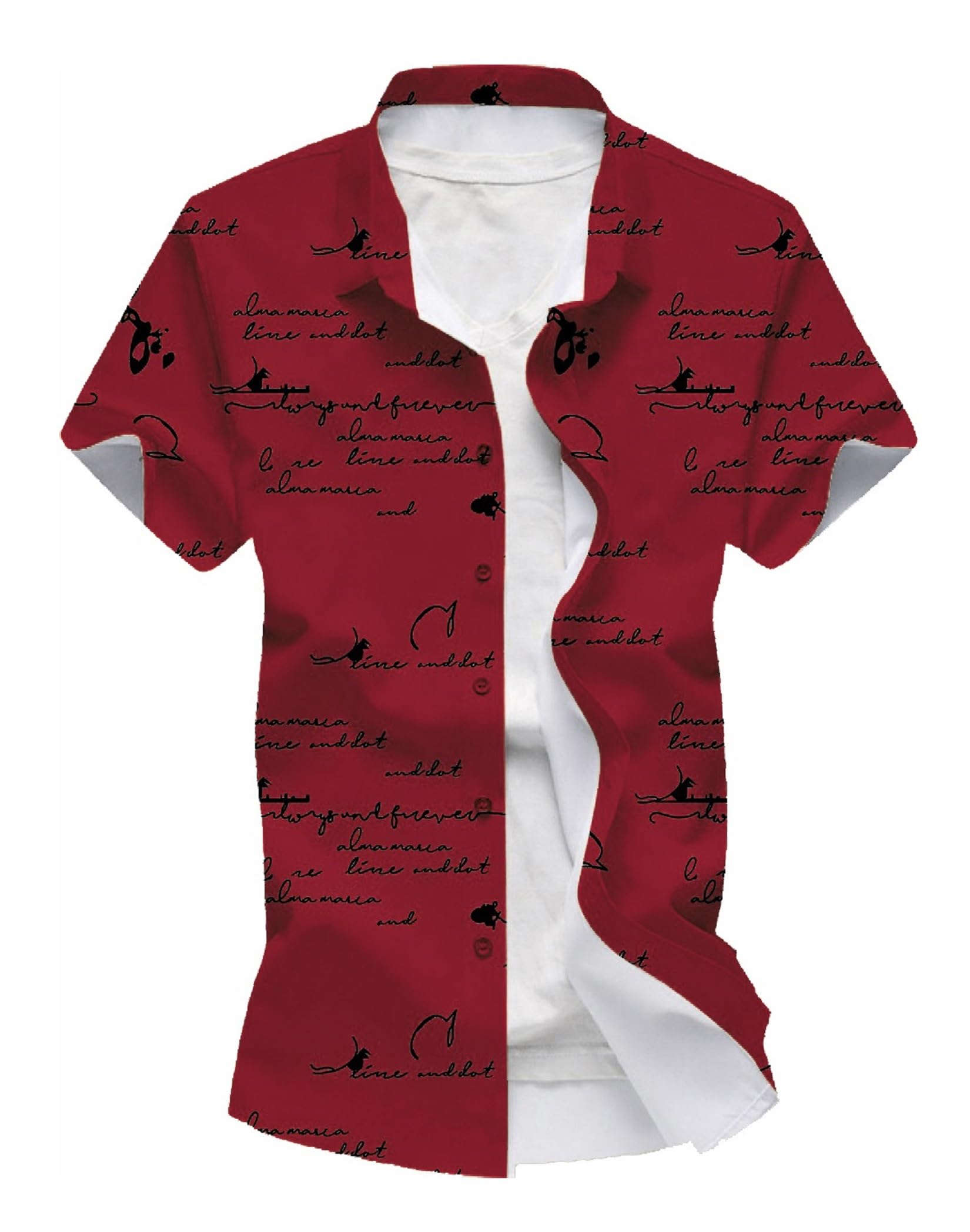 Kadiyu Half Sleeve Printed Shirts For Men Regular Fit Printed Spread Collar Casual Shirt Lycra Fabric With Combo Shirt (Pack Of