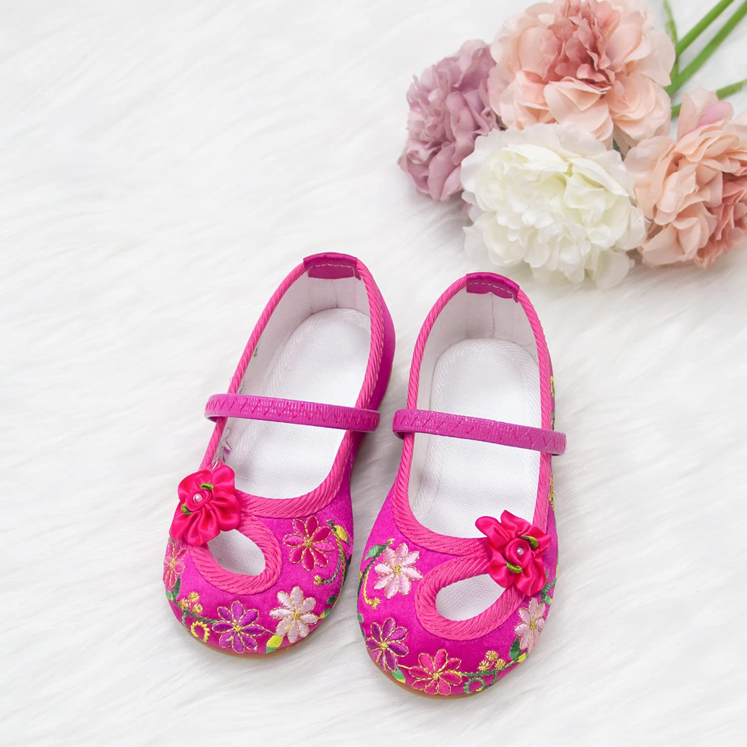 VORLITS Encanto Mirabel Shoes for Girls Halloween Cosplay Costume Dress Up Mary Jane Ballerina Flats Shoes