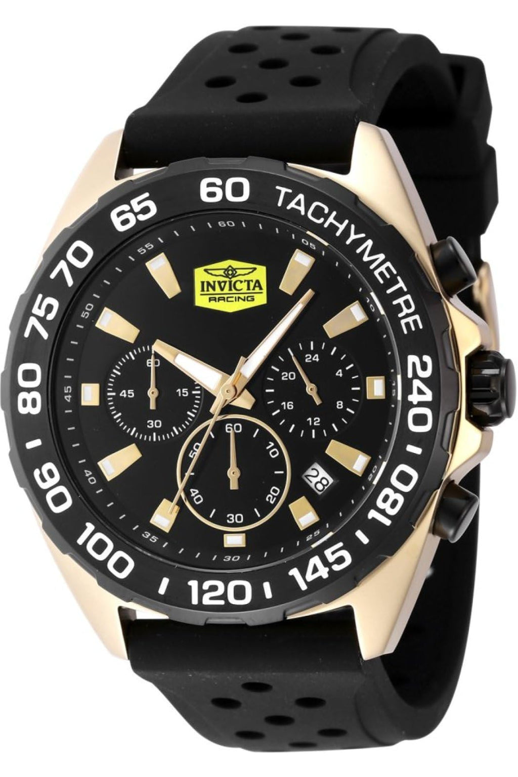 Invicta Men's Analog Quartz Watch with Silicone Strap 47769, Gold, Strap
