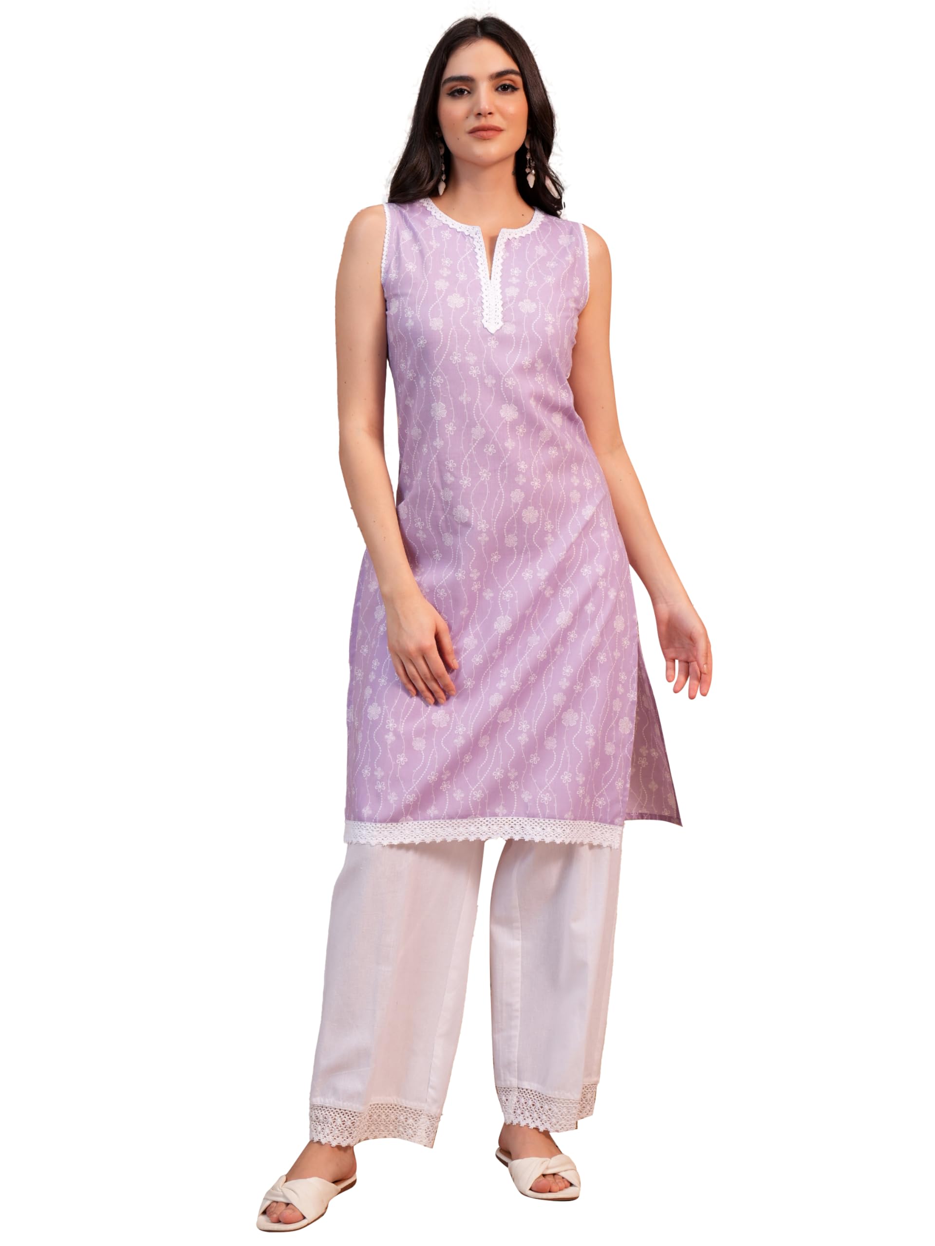 Ketch WomenS Cotton Blend Regular Kurti (Khku000588_Purple
