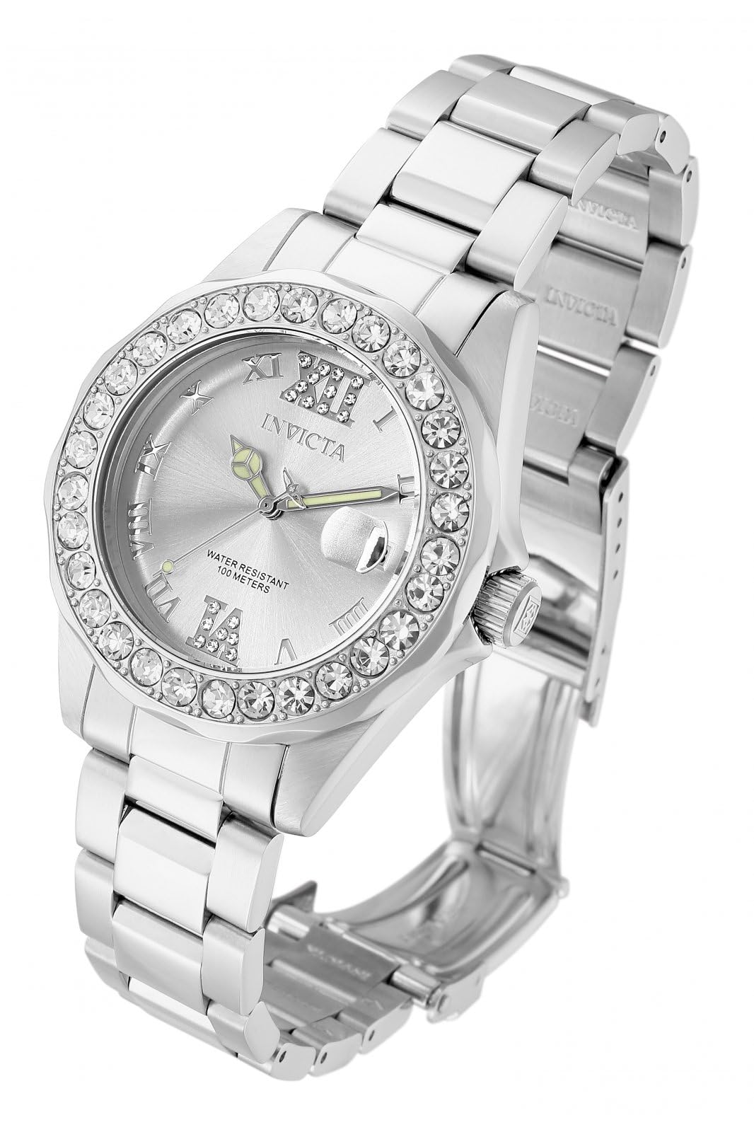Invicta Women's 15251 Pro Diver Silver Dial Crystal Accented Stainless Steel Watch