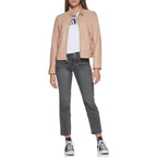 Levi's Women's Faux Leather Motocross Racer Jacket (Standard and Plus), Biscotti Latch Collar, X-Small