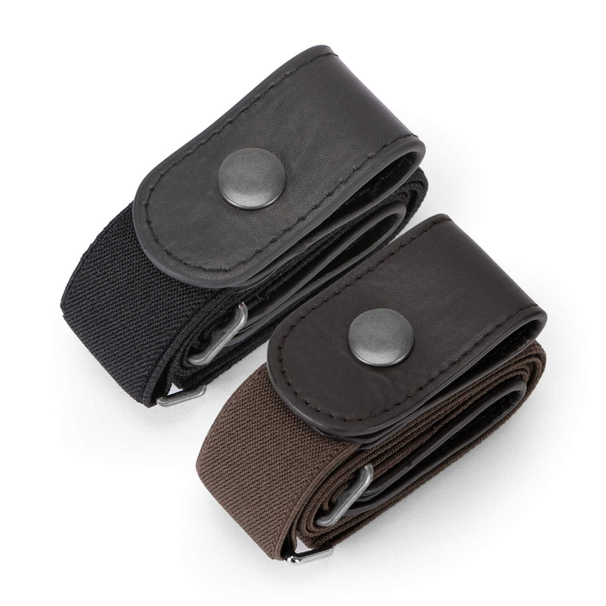 Jasgood 2 Pack No Buckle Elastic Belt For Women Men, Buckle Free No Bulge No Hassle Invisible Stretch Belt For Jeans Pants Trous 35-50
