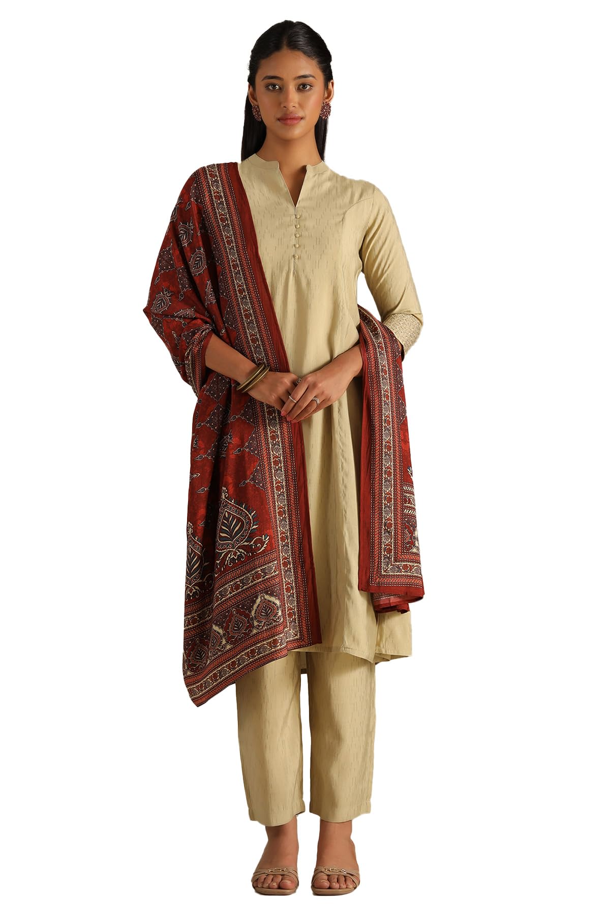 Soch Women Silk Blend Woven Design Suit Set with Zari