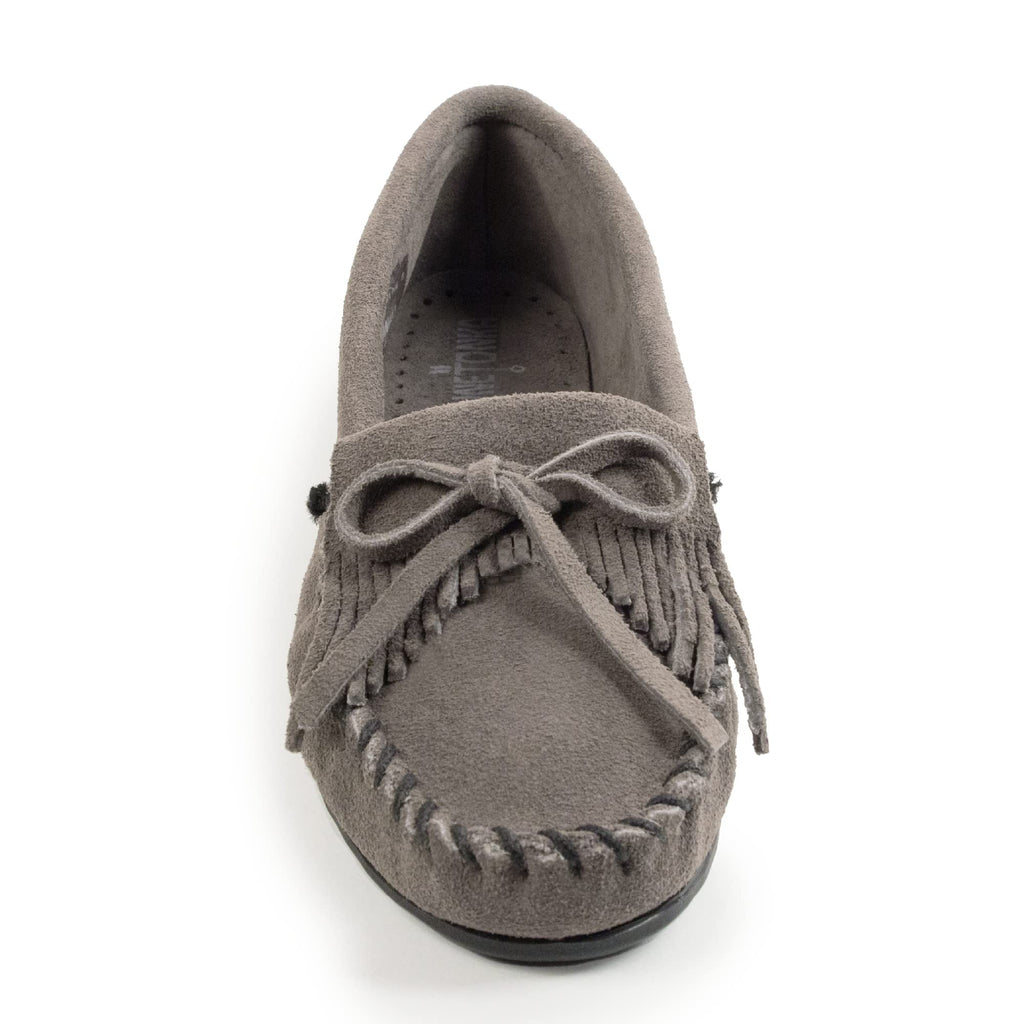 Minnetonka Women's Kilty Moccasin,Grey,7 M US