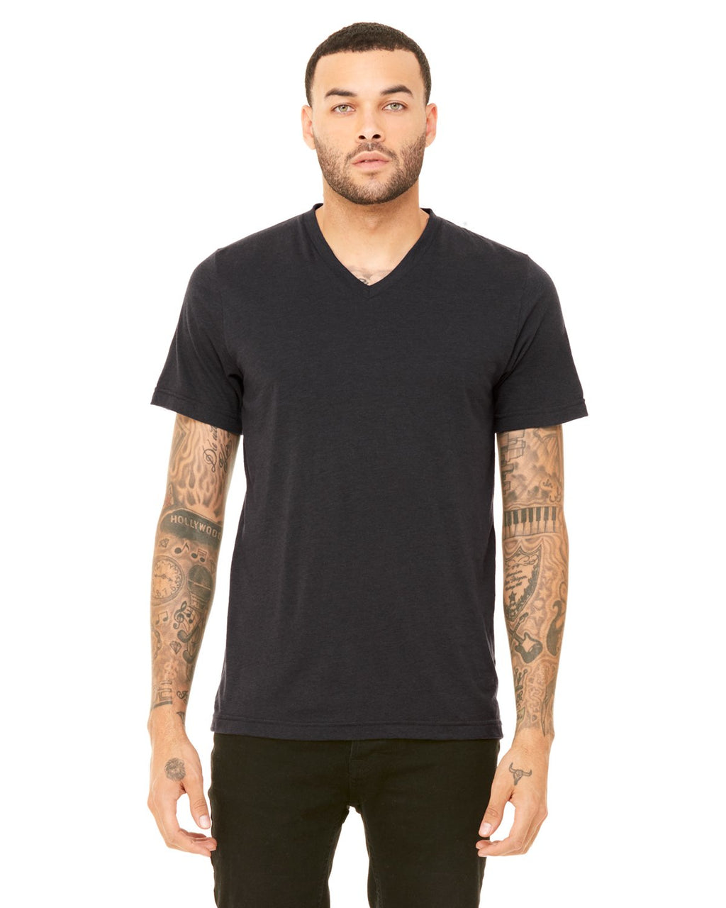 Unisex Triblend V-Neck T-Shirt - BLUE TRIBLEND - S(D0102H7WXKX)
