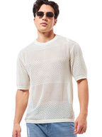 Bewakoof Mens Solid Oversized Fit Half Sleeve Round Neck 100% Cotton T-Shirt_644855_Beige_S