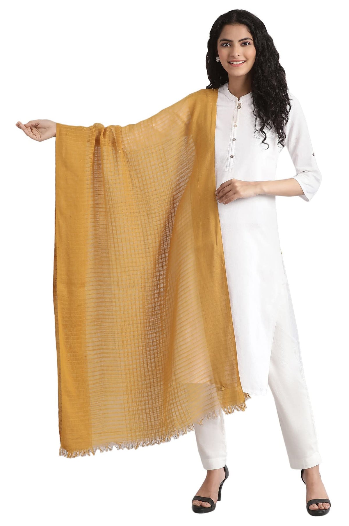 Aurelia Gold Cotton South Dupatta
