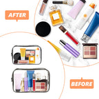 AURUZA 6 PACK Clear Toiletry Bag, TSA Approved Cosmetic Makeup Bags Set, Portable Travel Makeup Bags Zipper PVC Cosmetic Pouch A