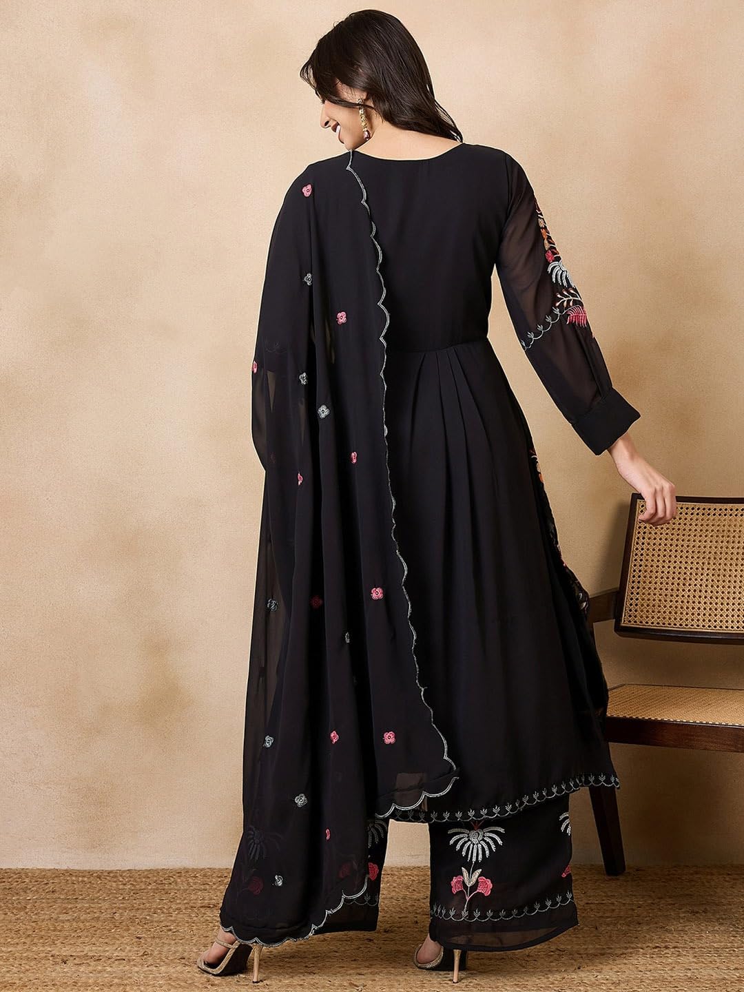 Fashion Basket Georgette Straight Floral Plazzo Kurta Set
