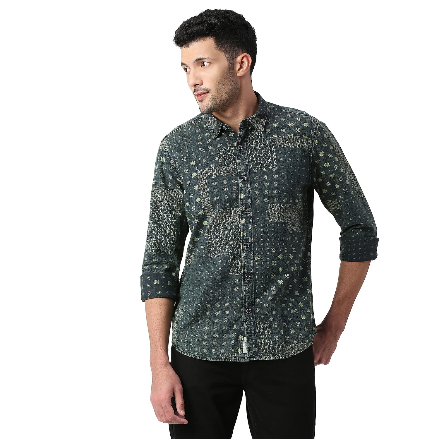Pepe Jeans MenS Printed Regular Fit Shirt (Pm308128Ca0000Xl_Indigo