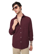 I Enterprise Mens Spread Collar Long Sleeve Multicolor Solid Regular Shirt Slim Fit Office Wear ShirtS For Men | Textured Long