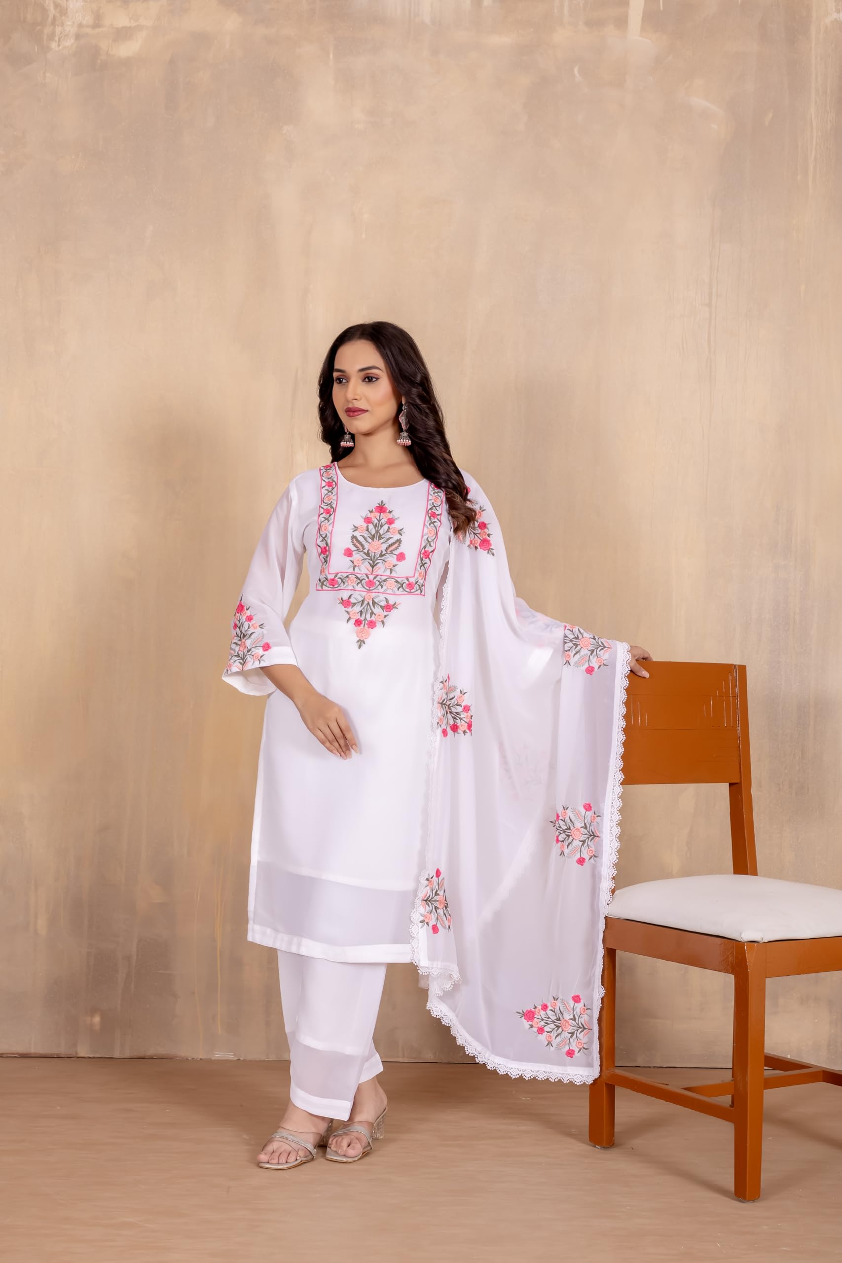 Fashion Basket Georgette Printed Kurta Set With Duptta For Women