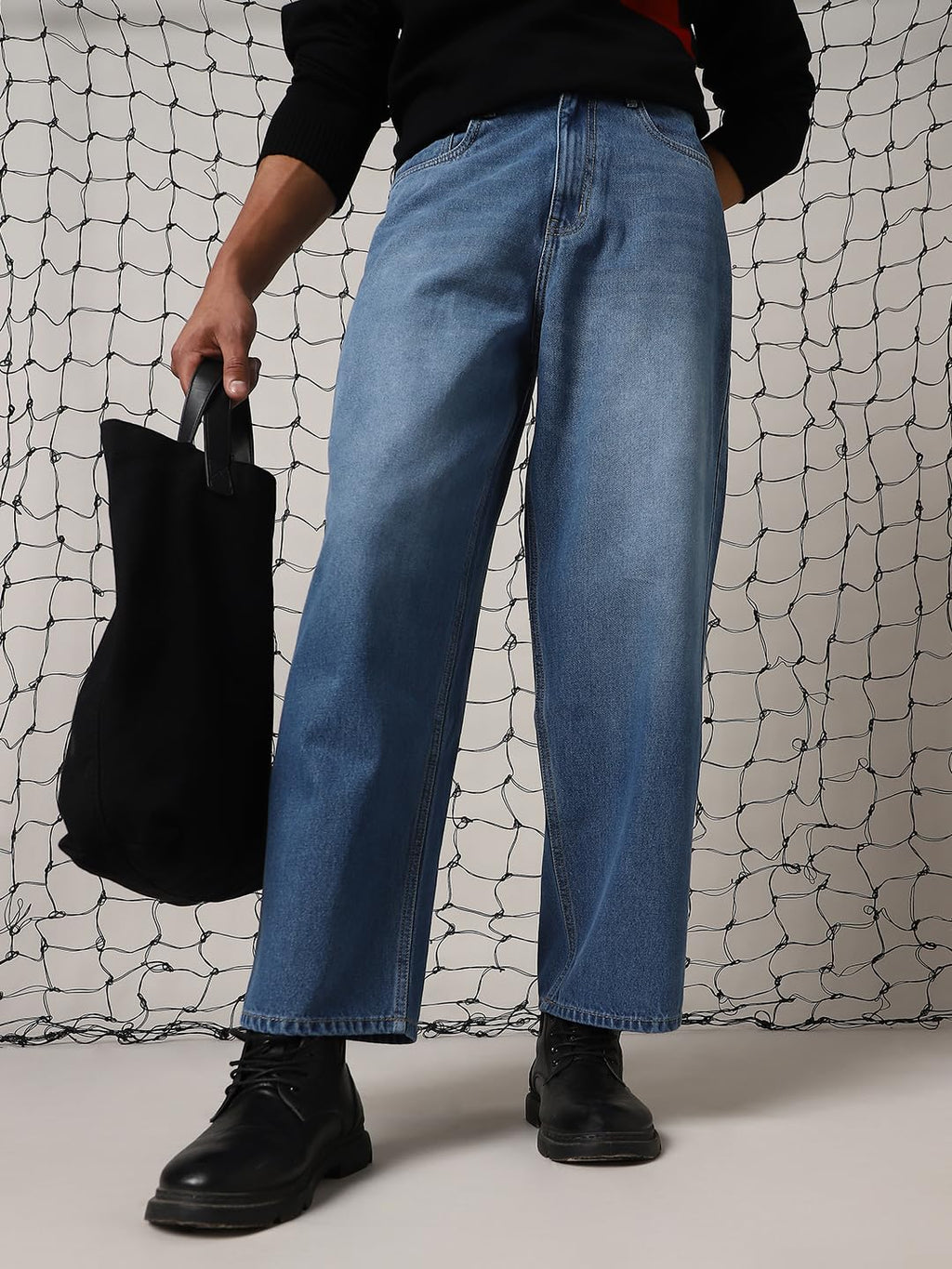 Hubberholme Men Washed Cotton Loose Fit Mid-Rise Jeans 79