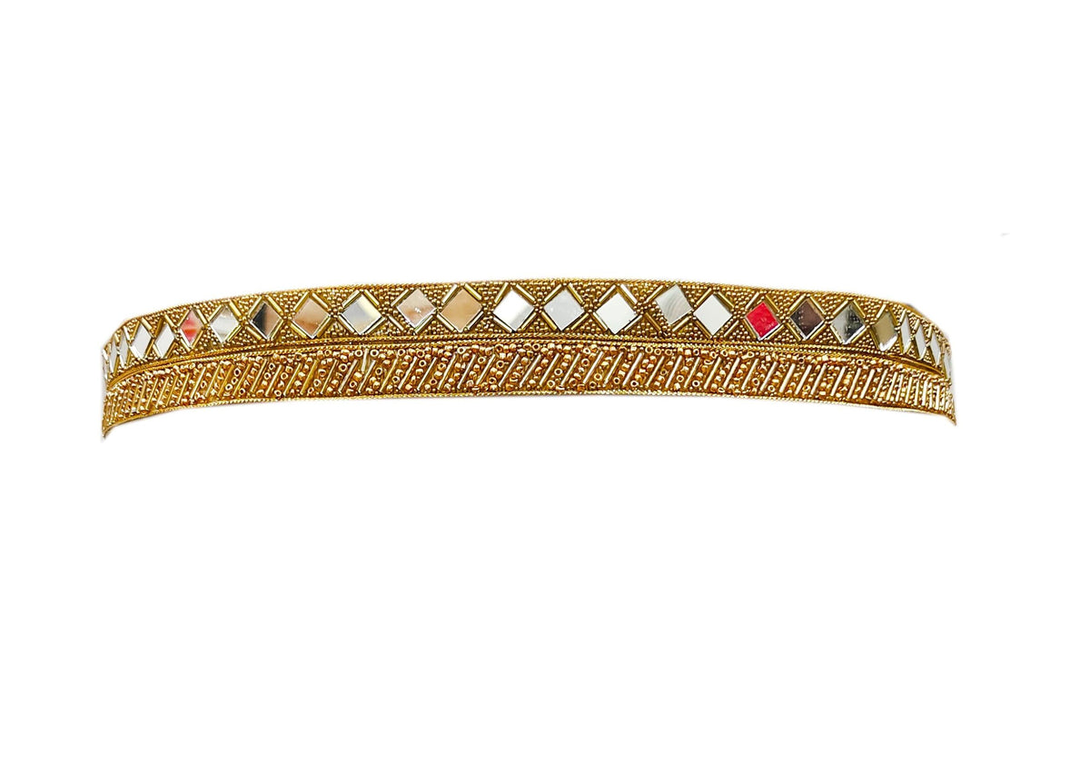 Purala Saree Waist Hip Belt Cros Val (Gold) 34