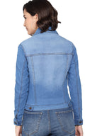 Kotty Blue Full Sleeve Solid Women Jacket (Blue,34)