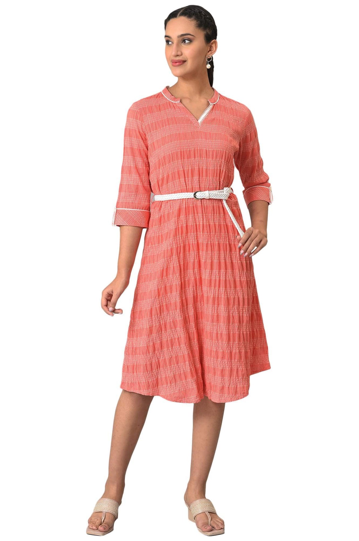 Aurelia Womens Cotton Blend Regular Kurta (23FEA13423-704119_Pink_XS