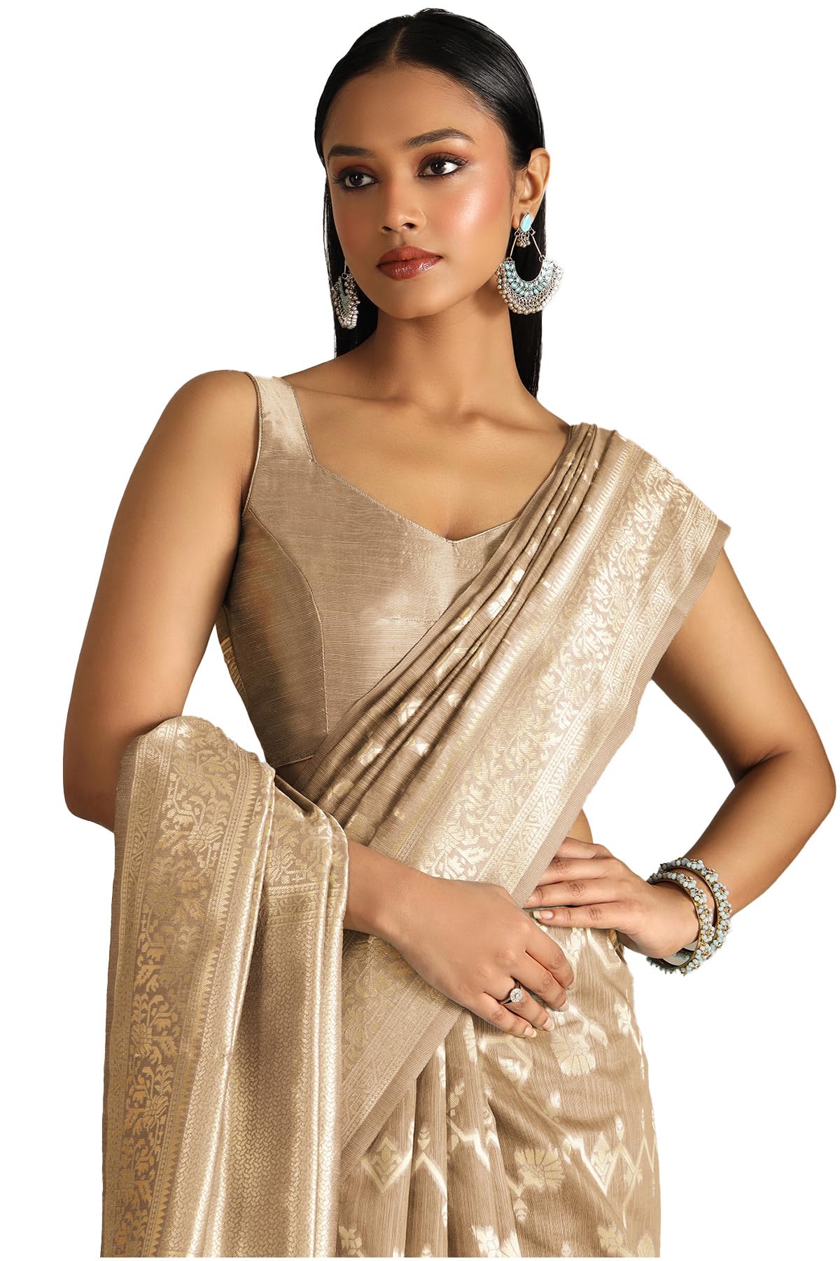 Soch Women Tussar Woven Design Saree with Zari Woven