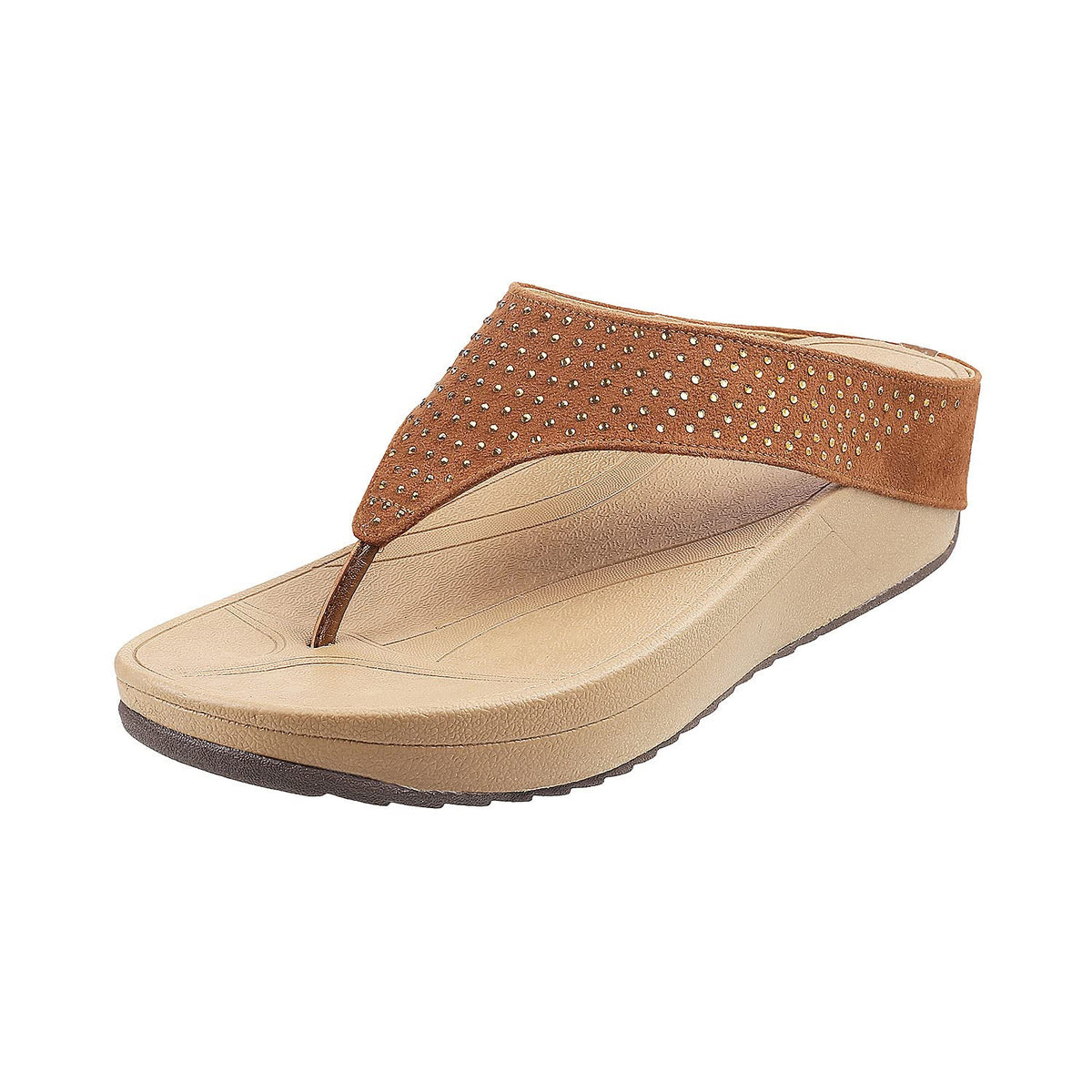 Mochi Womens Synthetic Tan Slippers (Size (4 UK (37 EU)) 4-37