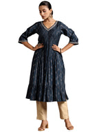 Libas WomenS Silk Ethnic A-Line Kurta (29229 Blue