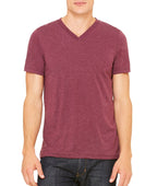 Unisex Triblend V-Neck T-Shirt - BLUE TRIBLEND - S(D0102H7WX36)