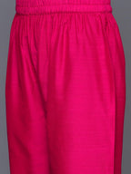 Varanga Women Fuchsia Embroidered Sequinned Kurta Set With Dupatta