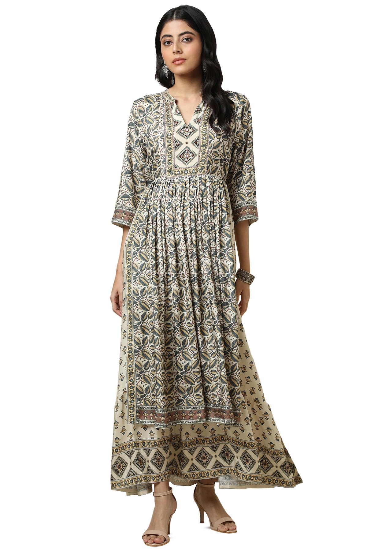 Soch Women Muslin Botanical Print Dress with Sequins