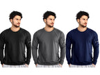Noble Monk MenS Round T Shirt (Combo Pack Of 3) -Regular Fit |Full Sleeves |Solid Pattern | Casual T-Shirt For Men