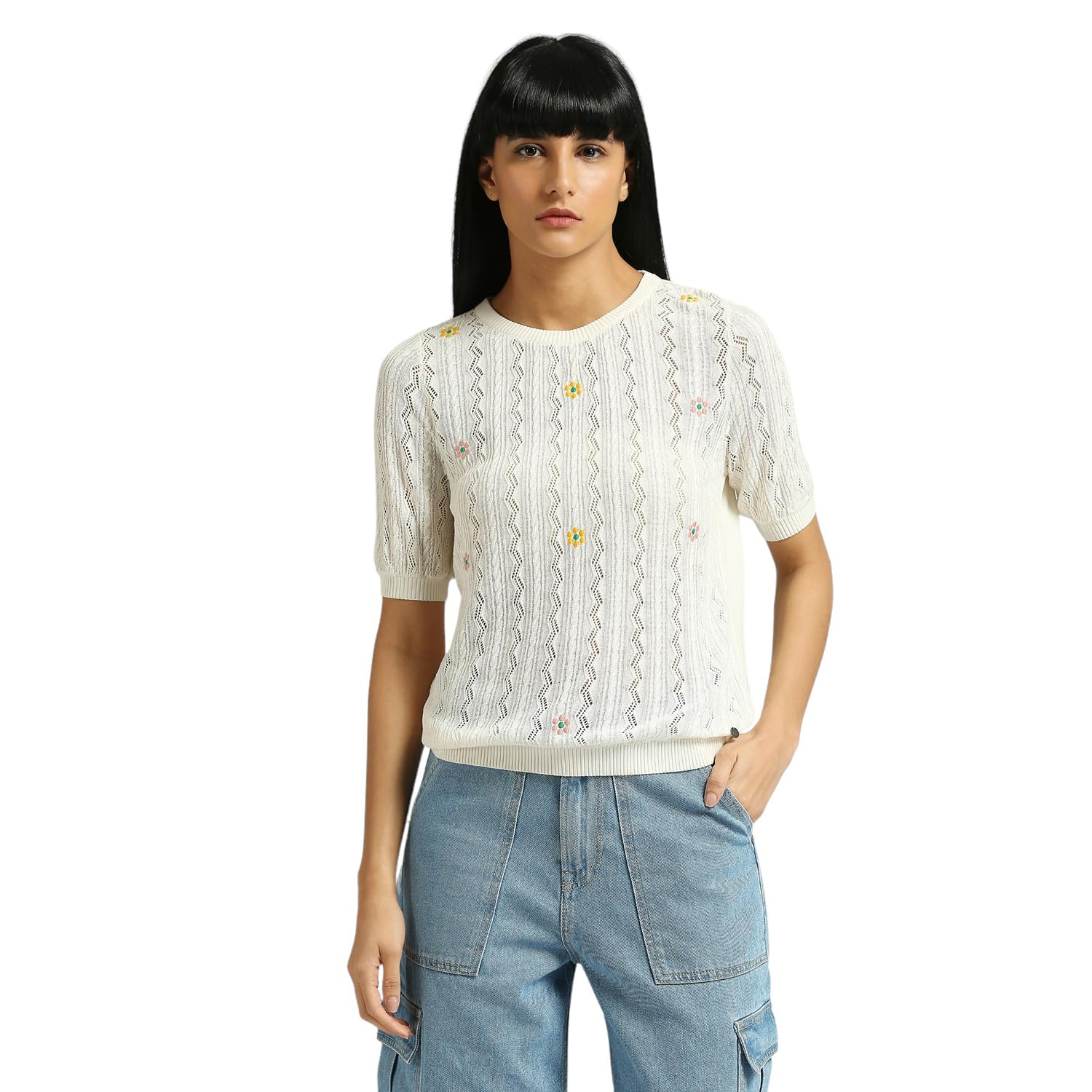 Pepe Jeans WomenS Regular Fit T-Shirt (Pl702178_Mousse White