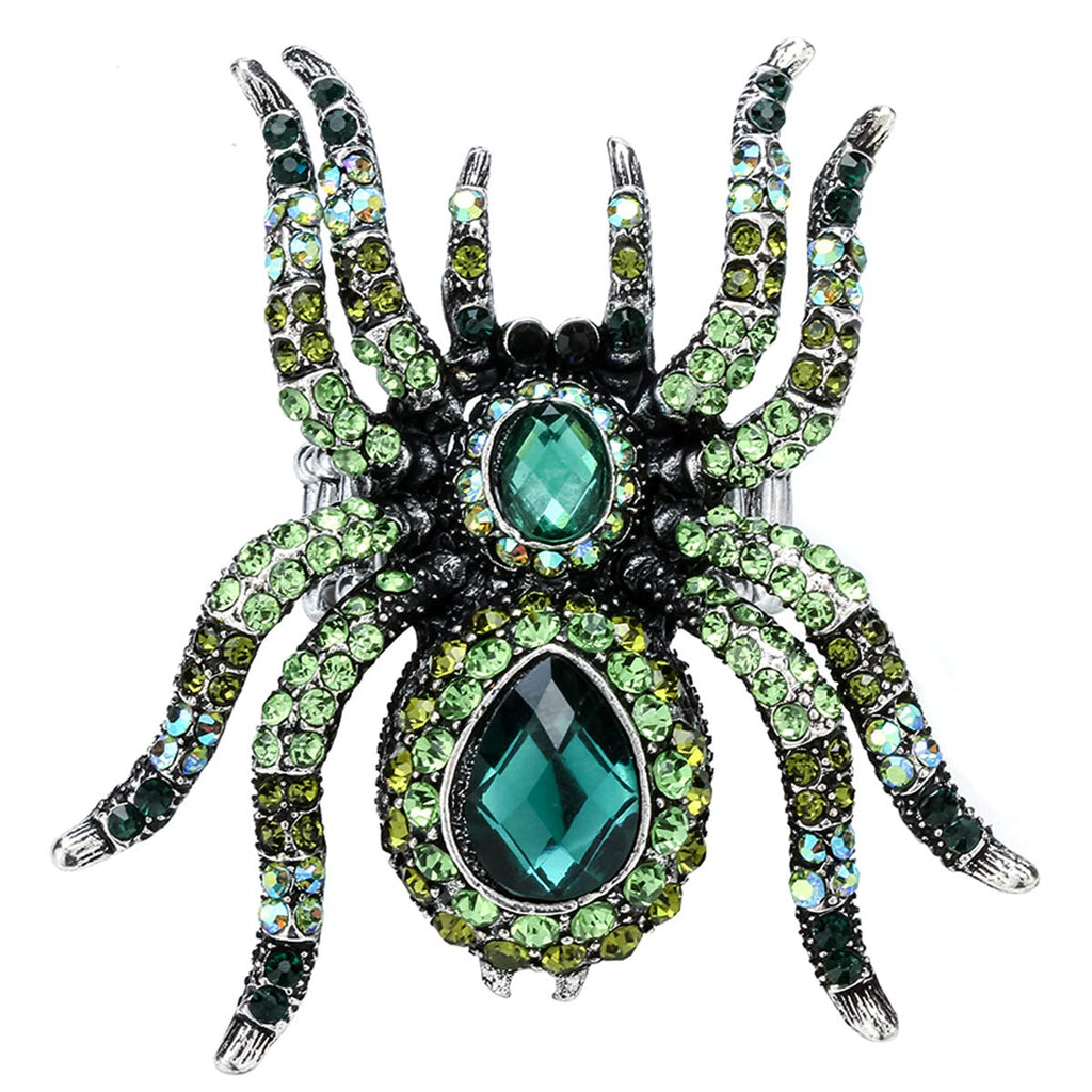 YACQ Women's Spider Stretch Rings Fit Finger Size 6.5 To 9 - Elastic Soft Band Perfect for Arthritis - Silk Scarf Holders - Lead